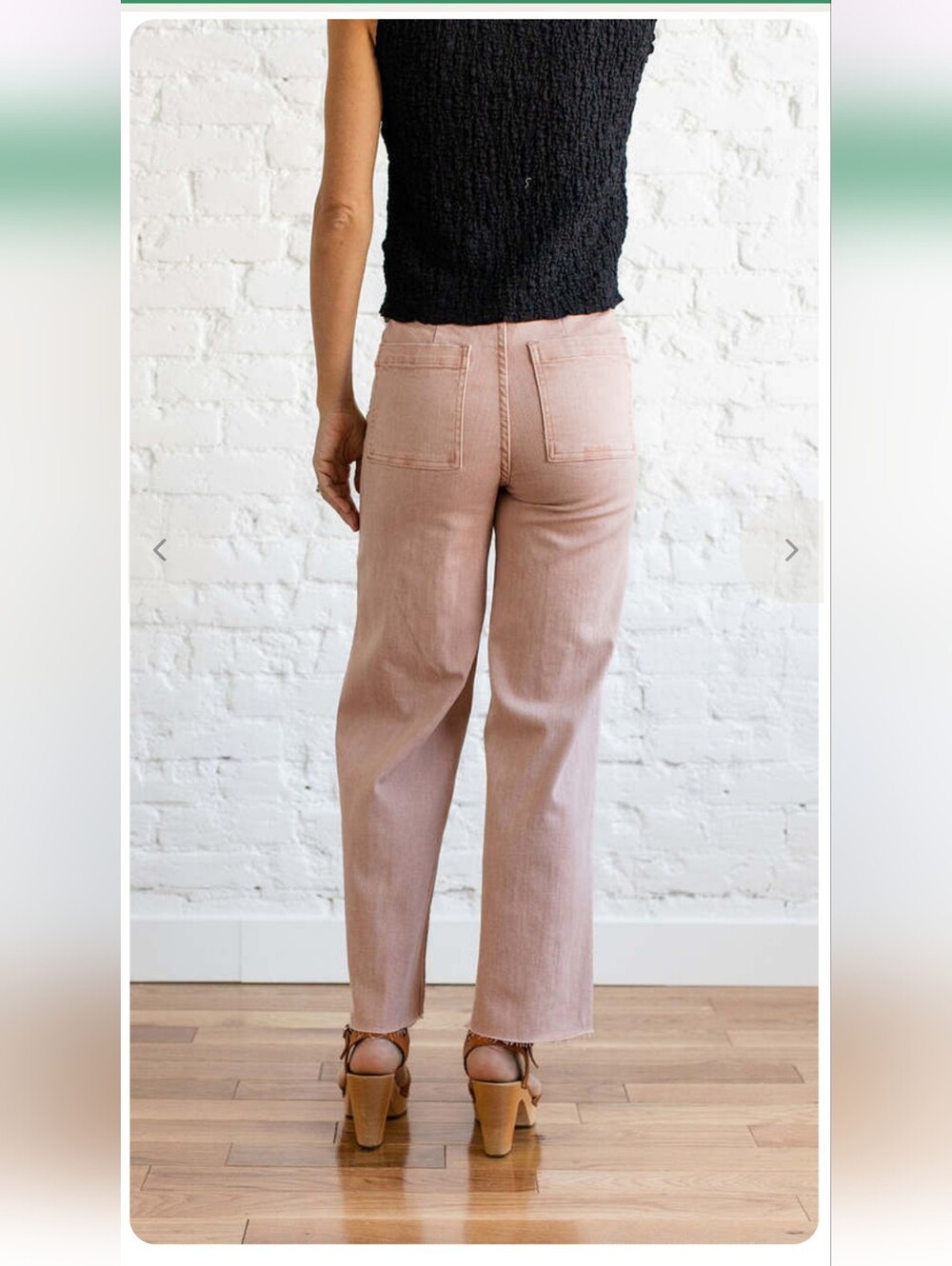 OAT New York High-Rise Wide Leg Raw Hem Jeans in Dusty Rose - Picture 2 of 8